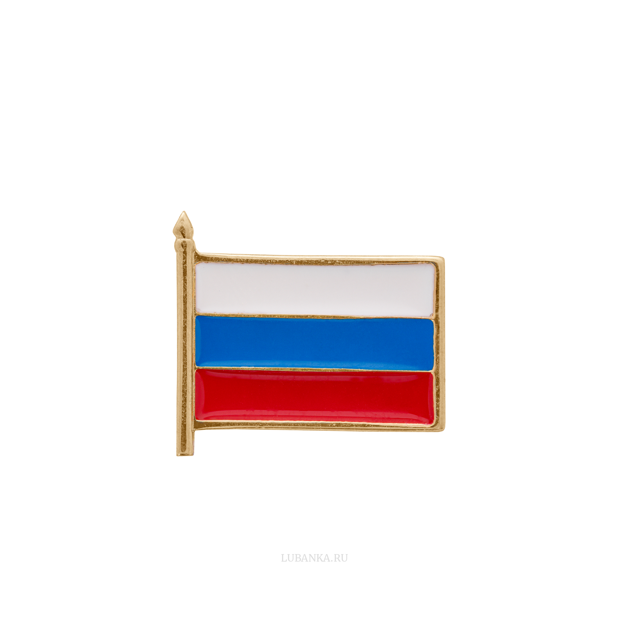 Значок Флаг РФ серебро с позолотой